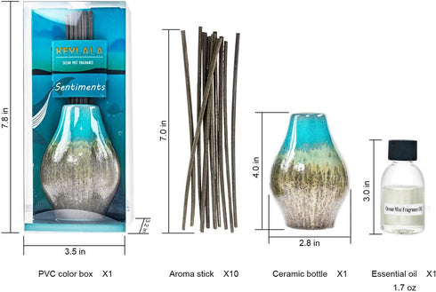Ocean Mist Reed Diffuser Set with Aromatherapy Oil Refill - Elegant Home Fragrance Gift for Bathroom, Kitchen