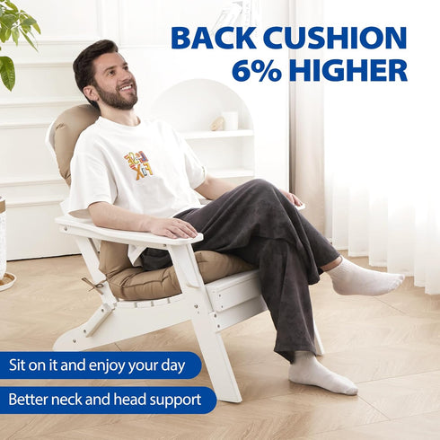 Lucresta 48.8 20.4 4.3, 1 Adirondack Chair Cushion, High Back Patio Cushions with Adjustable Ties, x x Waterproof