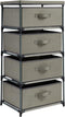 Juvale 4-Tier Tall Closet Dresser with Drawers, Small Fabric Storage Organizer for Bedroom (Gray)