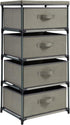 Juvale 4-Tier Tall Closet Dresser with Drawers, Small Fabric Storage Organizer for Bedroom (Gray)