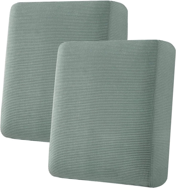 Super Stretch Individual Seat Cushion Covers, Thick Jacquard Textured Twill Fabric Slipcover Sets for Loveseat (2)