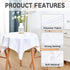 36x36 Inch Small Square Tablecloth Washable Polyester Side Table Cloth Solid White Heavy Duty End Table Cover
