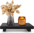 Black Farmhouse Bathroom Counter Tray Decor, Wooden Risers for Kitchen Soap Sink, Decorative Vanity Tray Stand