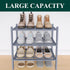3-Tier, Closet, Smiry Small Bamboo Shoe Rack Stackable Wooden Shoe Organizer for Entryway & Free Standing Wood Shoe