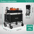 176lbs Camping(Black-5.8 164L) SUNNYFEEL Collapsible Wagon Cart with Wheels Foldable - Standard Borderless Version