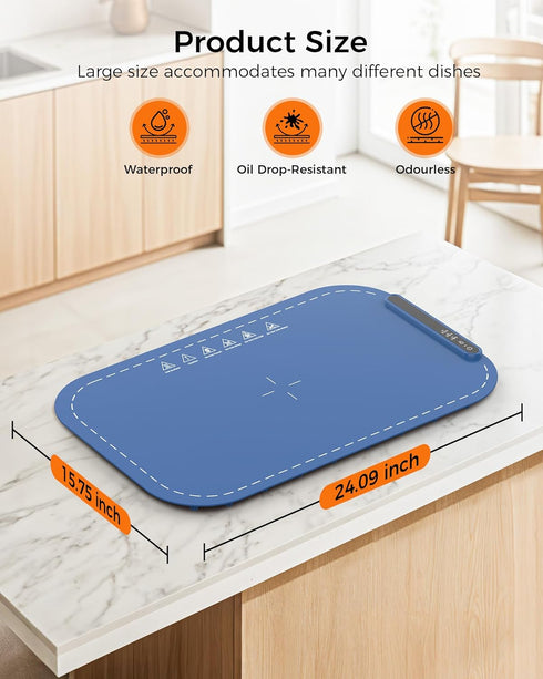 3 Settings, 10s COWSAR Food Warming Mat, Silicone Electric Warming Tray for Buffet Party and Home, Temp Fast Heating