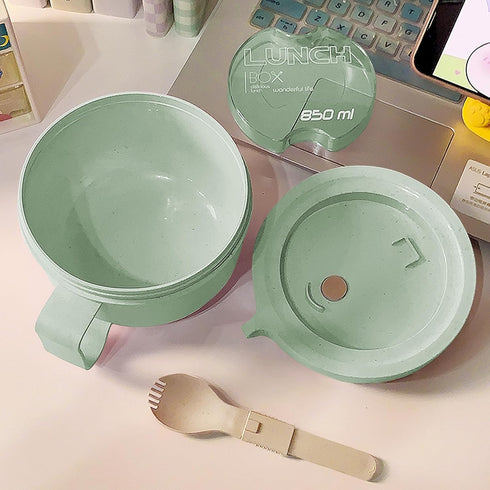 28.7oz Microwave Soup Mugs with Lids, Easy-Grip Noodle Cooker for Dorm Essentials, BPA-Free, Green