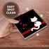 3dRose cst_164792_3 Pet Lovers Ceramic Tile Coasters, Set of 4 Red Hearts White Kitty Cat