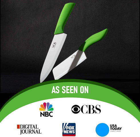 Vos Ceramic Paring Knife, 4 Inch Zirconia Blade with Sheath Cover, Green Handle for Kitchen