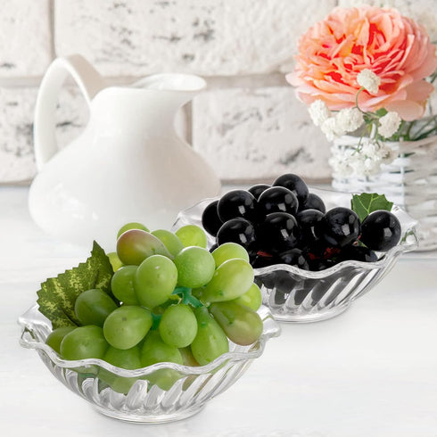 Elsjoy Set of 12 Plastic Dessert Bowls - 7 Oz Clear Mini Snack Bowls, 4.7 Inch Stackable for Ice Cream, Candy