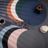 Set 6 15 inch Set 6) Myir JUN Round Placemats of Faux Leather Place Mats and Coasters Round Table Mats Dual Sided