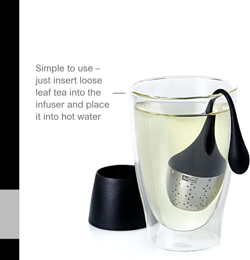 AdHoc Hangtea Infuser Black, Dishwasher-Safe Metal Strainer for Fruit & Other Teas