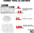 CROSS HOMES Pack 21 Set (6 4 oz 15 2 oz) Magnetic Spice Jars Combo Large + Small Refrigerator Hexagon Glass Spice Jar