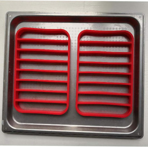 2 Pack Silicone Roasting Racks - Non Stick Easy-Clean Cooling Rack for Cooking, Baking, Steaming (2 Pack, Red)