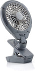 5 Inch (2 Pack) Treva Battery Powered Clip Slim and Portable Cooling Fan with Clamp for Travel, Outdoor,Camping, Car