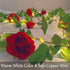 20 6.56ft Fielegen LED Rose Vine Lights with Timer, Artificial Flower Garland String Lights Hanging Rose Fake Plants