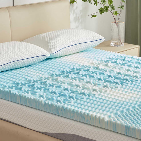 SINWEEK 2 Inch Twin XL Memory Foam Mattress Topper, Pressure Relieve CertiPUR-US Certified, 39x80 Inches, Blue