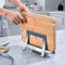 Cutting Board Holder, Auto Width Adjustable Stand for Countertop Kitchen Cabinet, Gray