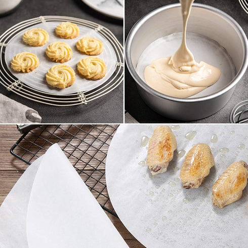 Parchment Paper Rounds, Set of 200 Non Stick 6 Inch Baking Circles for Springform Pan, Tortilla Press, and More