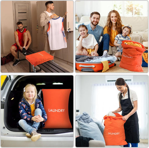 WiseBoy 2 Pack Swimming Laundry Bags, Travel Laundry Bag for Dirty Clothes, Washable Nylon Wet Dry Bag, Yoga Bathing