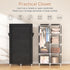 ROJASOP Portable Closet Wardrobe for Hanging Clothes, 6 Storage Shelves, 1 Hanging Rod, Free Standing Organizer