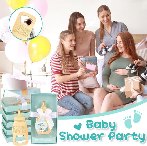 24-Pack Baby Shower Favor Bottle Openers - Blue Souvenirs and Decorations