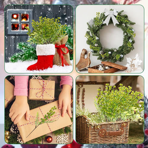 6 HUIANER Artificial Berries, Pcs Simulation Flowers Lifelike Greenberry with Stems Fake Fruit Greenberries