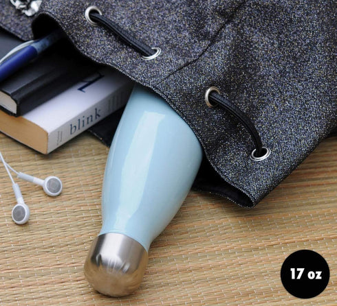 MIRA 17 oz Insulated Water Bottle - Stainless Steel Cola Shape Thermos - Double Wall Flask (24Hr Cold/12Hr Hot) - Pearl
