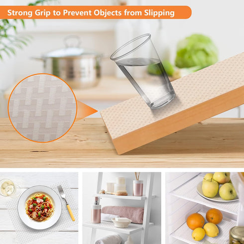 Shelf Liners for Kitchen Cabinets, Waterproof Cupboard Liner, Durable Plastic Drawer Mats, Clear 11.8 x 118