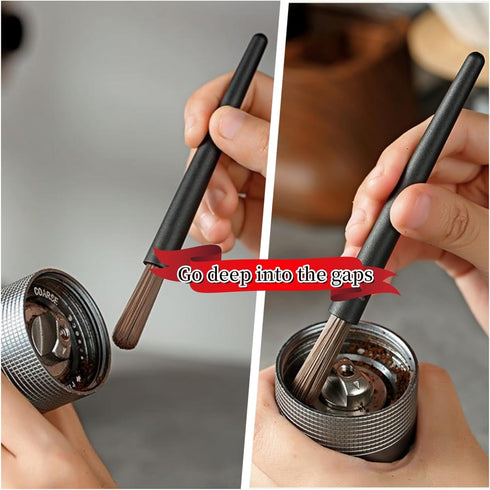 Professional Coffee Grinder Brush, ABS Handle with Nylon Bristles for Espresso Grounds Cleaning
