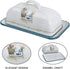 Countertop Enamel Butter Dish with Lid Vintage Enamelware Butter Keeper with Flower and Bird Patterns Farmhouse Butter