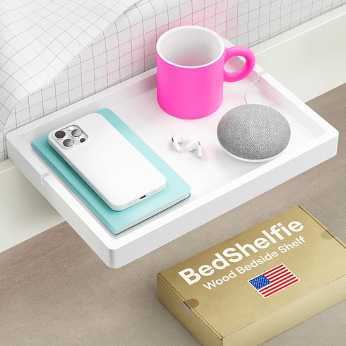 BedShelfie Bedside Shelf for Bunk Bed & Top Bunk, College Dorm Room