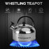 Amosfun 2L Whistling Tea Kettle, 7.8 Inch Stainless Steel Stove Top Teapot with Ergonomic Handle, Milk Warmer