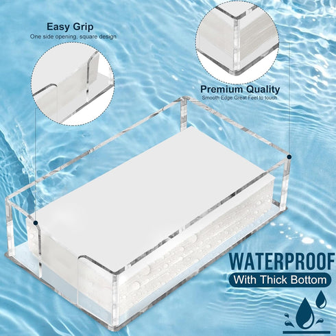 8.5x4.9x2.4 inches Fengzhe Acrylic Guest Towel Napkin Holder, Clear Bathroom Paper Hand Towels Storage Tray, Disposable