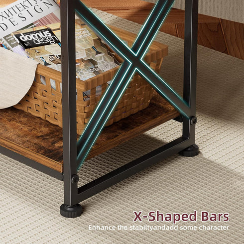 3 Simple Trending Side Table, End Table Living Room, Bedside Table for Sofa Couch, Nightstand with Tiers Open Shelves