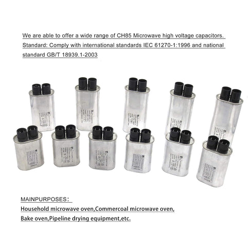 CQC&VDE Certification Universal Household Microwave High Voltage Capacitor ch85 2100V AC H.V. Capacitor 10/85/21 50/60Hz