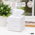 Ilyapa Square Wood Tissue Box Cover - Rustic Farmhouse White Wooden Tissue Holder
