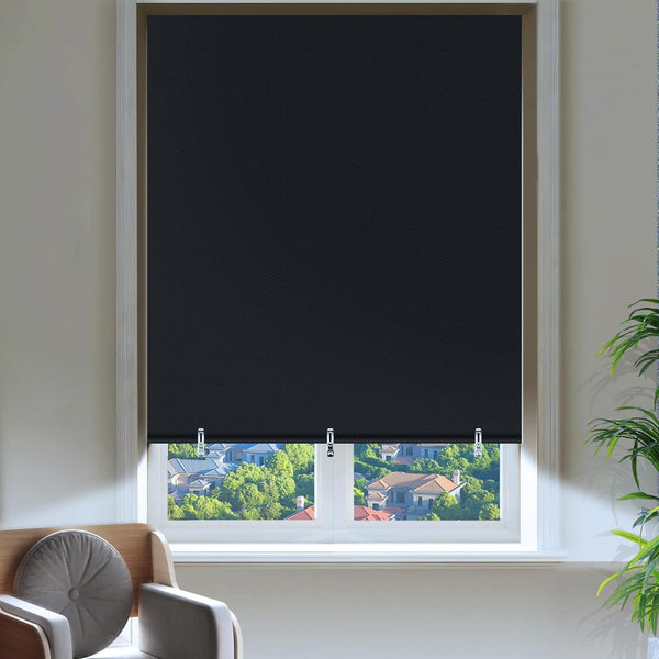 Blackout Curtains for Bedroom, Self Adhesive Indoor Blackout Blinds, UV Protection Roller Window Shades