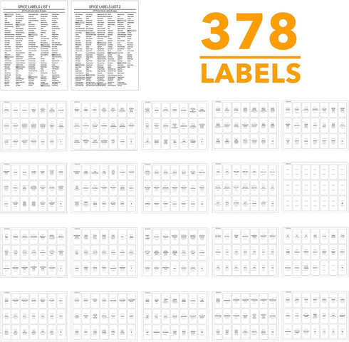 24 378 3 15" 15" 2.6" SpaceAid Bamboo Spice Drawer Organizer with Spice Jars, White Minimalist Spice Labels, Tier