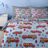 5 Set Nesker Pcs Comforter Twin Size, Red Fire Engine Bedding for Kids Teen, Fire-Fighting Trucks Vehicle Bed Sheet