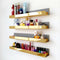 4 Pack 15 Inch Gold Reflective Acrylic Shelves, Gold Foating Shelves, Modern