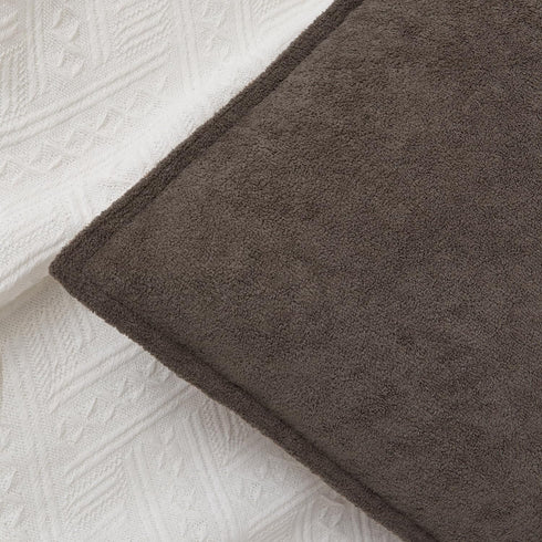 26x26 Inch Pack 2 Kevin Textile Waterproof Decorative Pillow Covers Coco Brown of Soft Boucle Textured Euro Pillowcases