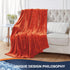 Walensee Fleece Blanket Plush Throw - Twin Size 60x80 Orange, Super Soft Microfiber Flannel for All Seasons