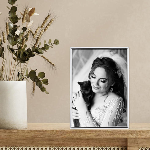 Lawrence Frames Simply Metal Picture Frame, Silver, 5 by 7-Inch