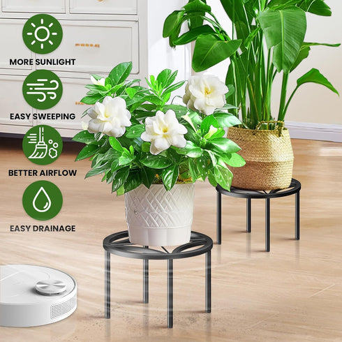 2-Pack Use(10.24" TOSKING Plant Stands - Heavy Duty Low Plant Stand, No Assembly Required Risers for Potted Plants