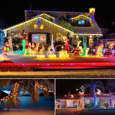 Lights-40Ft 120 8 Dimmable/Timer LED Rope Lights Battery Operated String LEDs Modes Outdoor Waterproof Fairy Lights