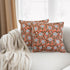 Ridhi Dark Salmon Pink Block Print Cotton Canvas Throw Pillow Covers for Decorative Couch Pillows, 18x18 Inches