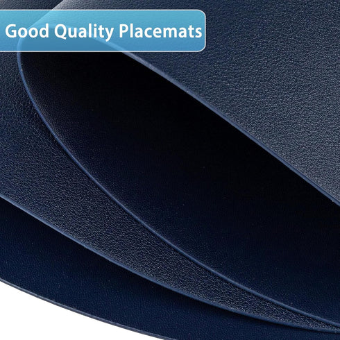Set 6, Placemats of Heat Resistant Leather Placemats Double Layer, Soft Waterproof Round Table Mats Easy to Clean