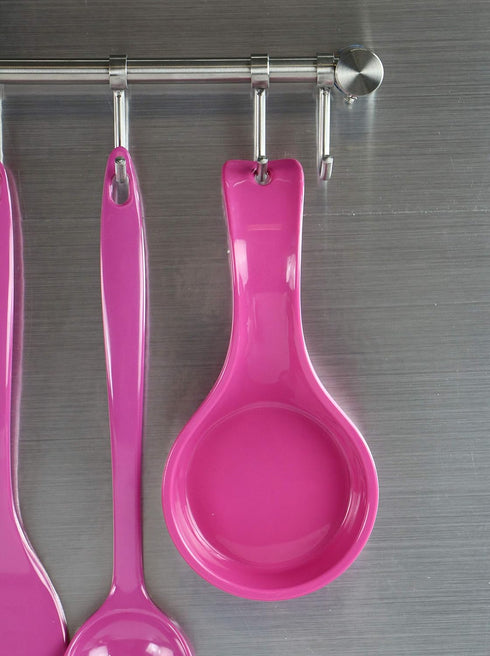 Reston Lloyd Kitchen Counter Utensil Spoon Rest, Durable BPA-Free Plastic, Magenta