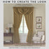 Elrene Home Fashions Versailles Faux-Silk Waterfall Window Valance, 52" x 36", Gold